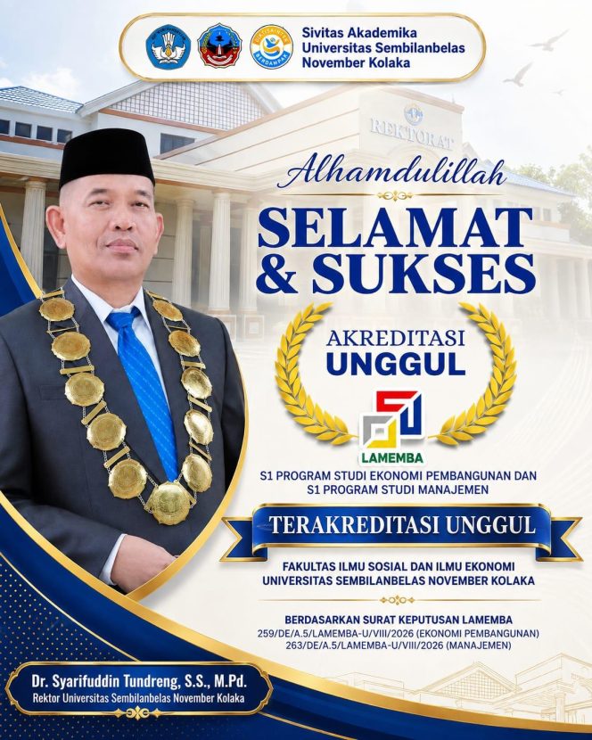 
 Dua Prodi FISIE USN Kolaka Raih Akreditasi Unggul, Jadi Kado Istimewa di Era Kepemimpinan Baru