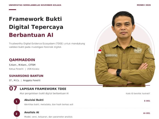 
 Peneliti USN Kolaka Kembangkan Framework Bukti Digital Terpercaya Berbasis AI, Dipresentasikan pada SENIKO 2026